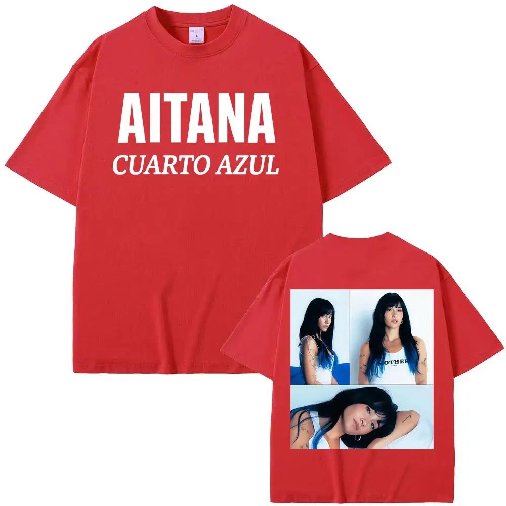 

Aitana Singer Cuarto Azul 2025 Tour Fan TShirt Unisex Gothic Vintage Short Sleeve Casual 100 Cotton Women And Men Tshirts S