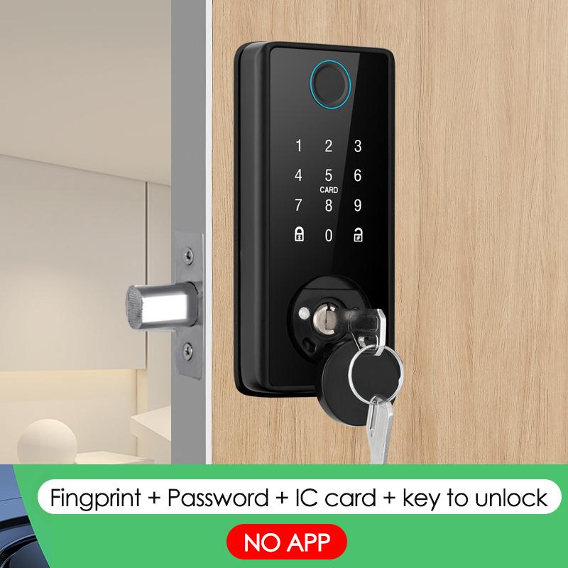 Smart Fingerprint Deadbolt Locks for Indoor Wooden Door Fingerprint/ Key/Password/IC Card Locks Deadbolt Automatic Latch Lock