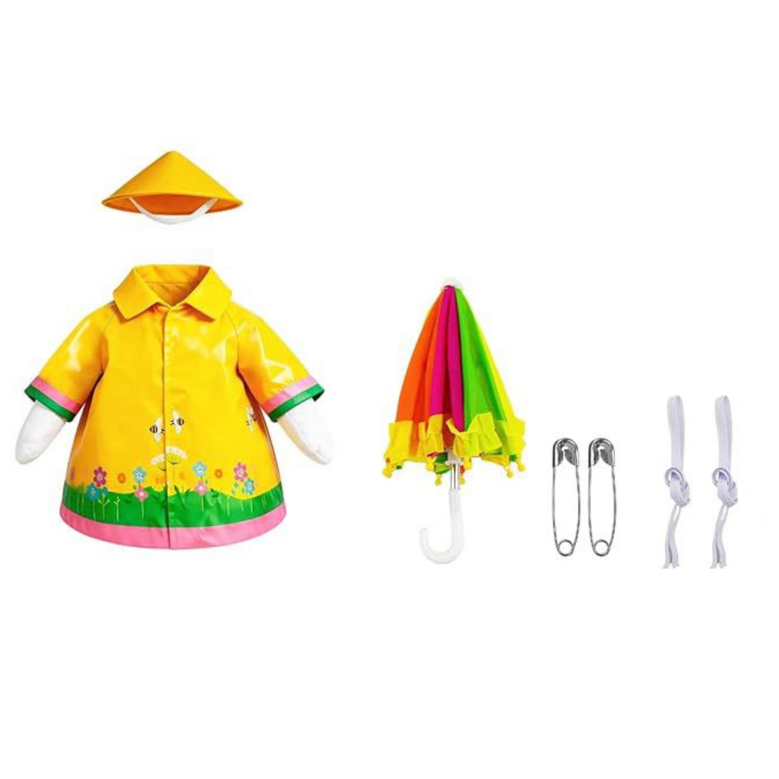 

23 Inch Large White Goose Holiday Decoration Outfit Set Includes Raincoat Hat Umbrella and Fastening Accessories Suitable for Porch Display One Size