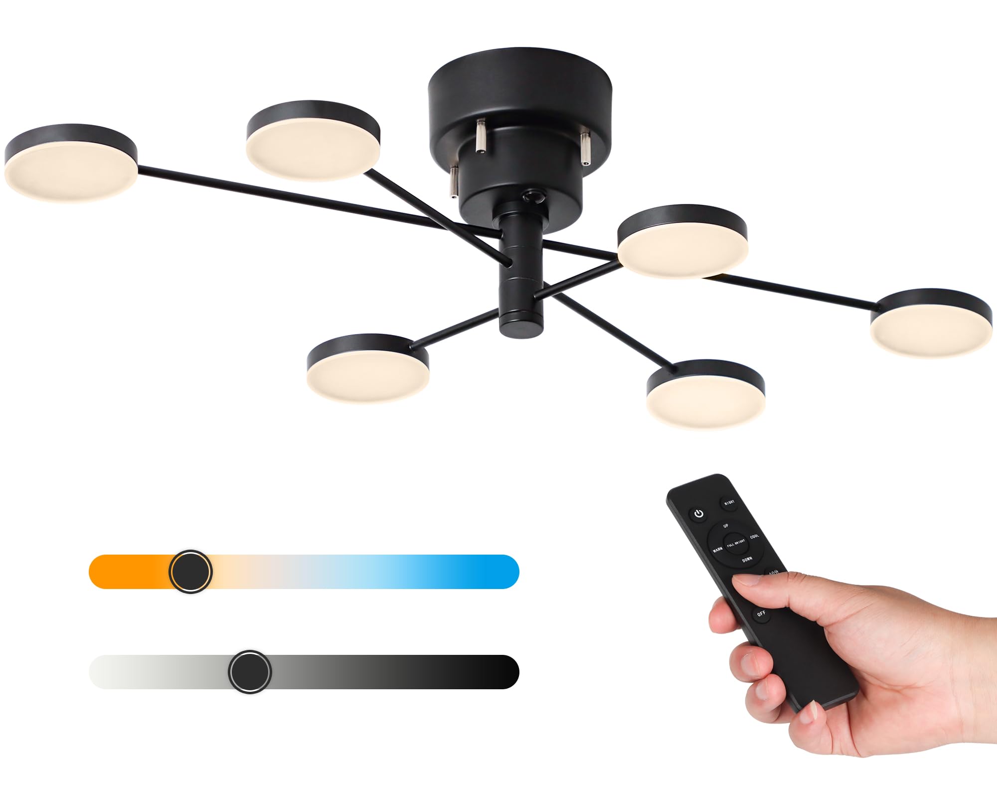 

Kyodo Lighting GT-DJ-T6B LED Ceiling Light, 6-Light, Stepless Dimming and Color Adjustment, Integrated LED, Remote Control, Built-in LED, Stylish