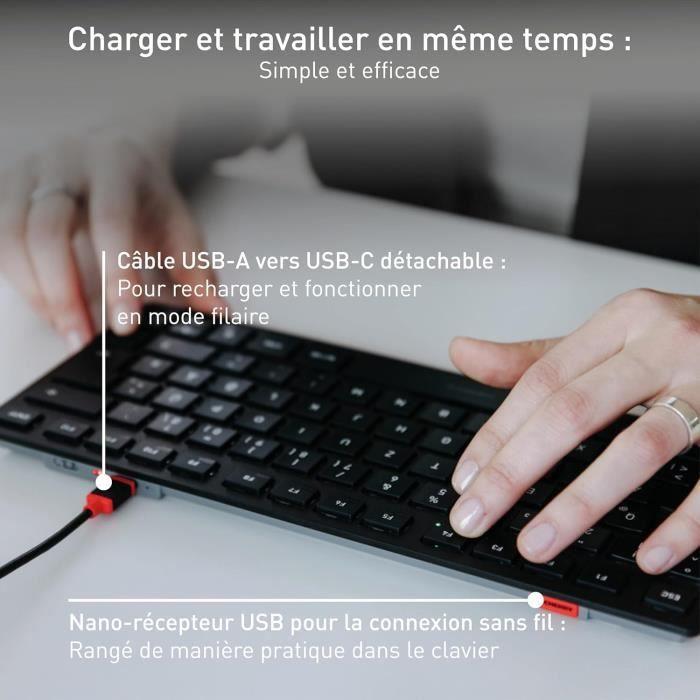 Clavier - CHERRY - KW 9200 MINI - Compact - Bluetooth - Rechargeable - Multi-Appareils