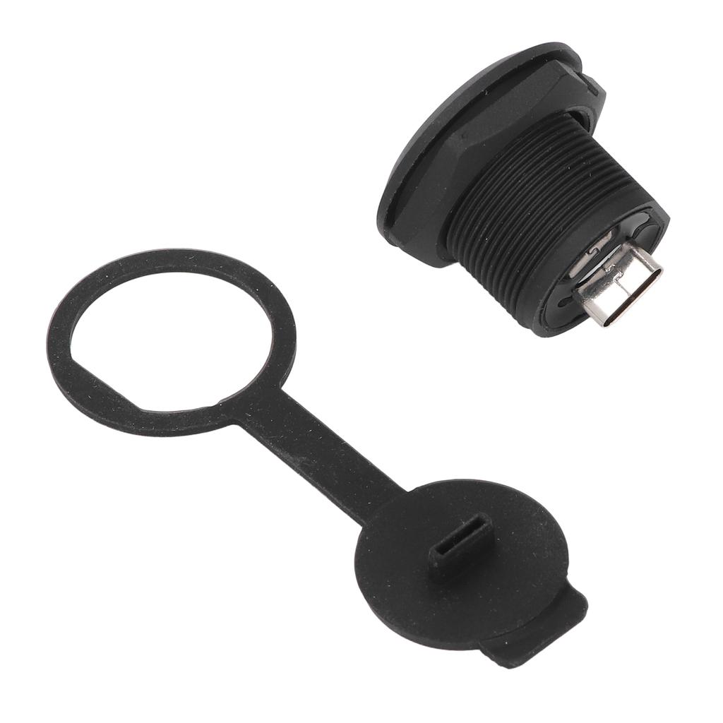 Type C 3.1 Panel Mount Coupler Water Proof Female Connector USB C Mounting Socket with Dust Cover