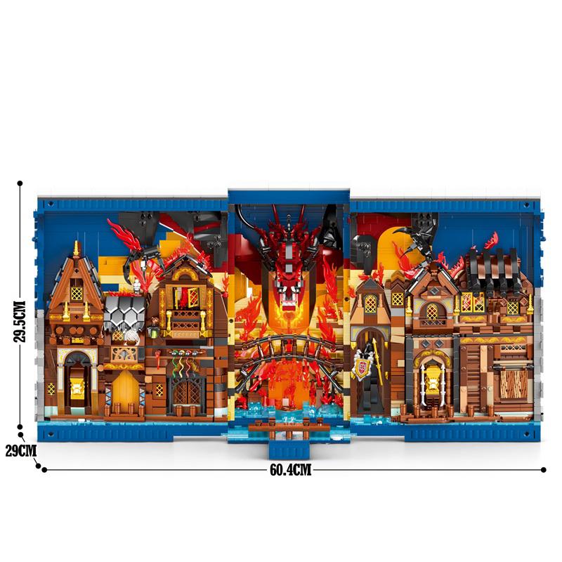 3398PCS Hobbit Themed Bookstore Building Blocks Assembly Toys Creative Desktop Decoration Bookends Model Bricks Kids Toys Gifts