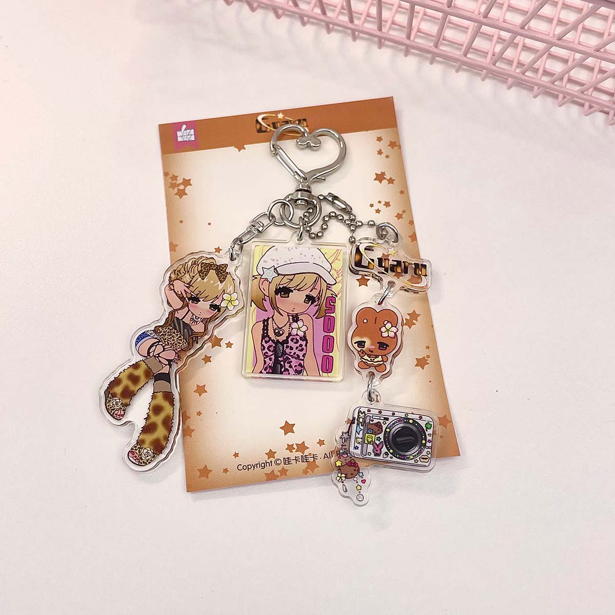 

Акриловий брелок для телефону Милий жіночий гаманець Декоративний брелок для ключів Наклейка з персонажем Брелок для книги Ремінець для телефону Брелок для ключів Acrylic