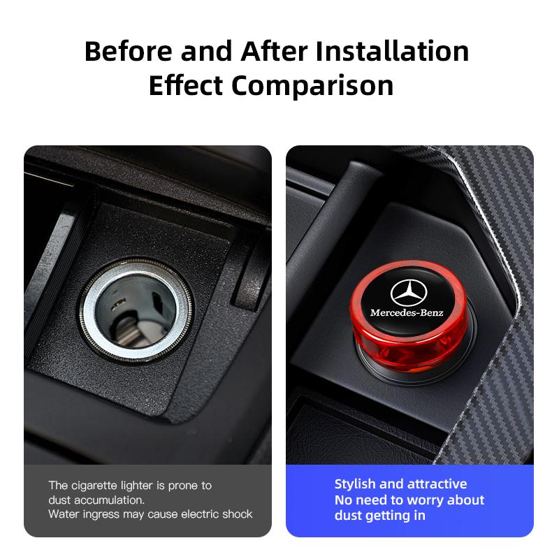 1Pcs Car Cigarette Lighter Plug Button Dustproof Cover Accessorie For Mercedes Benz AMG W203 W205 W206 W211 W220 W212 W201 GLB. JR9