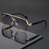 A Pair of Men'S Metal And Various Occasions.Double-Bridge Vintage Business Classic Elegant Casual Fashion Glasses Suitable