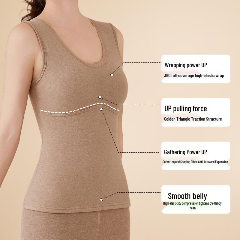 Women's Seamless Extra Thick Lambswool Fleece Vest - Warm Sleeveless Base Layer for Autumn and Winter