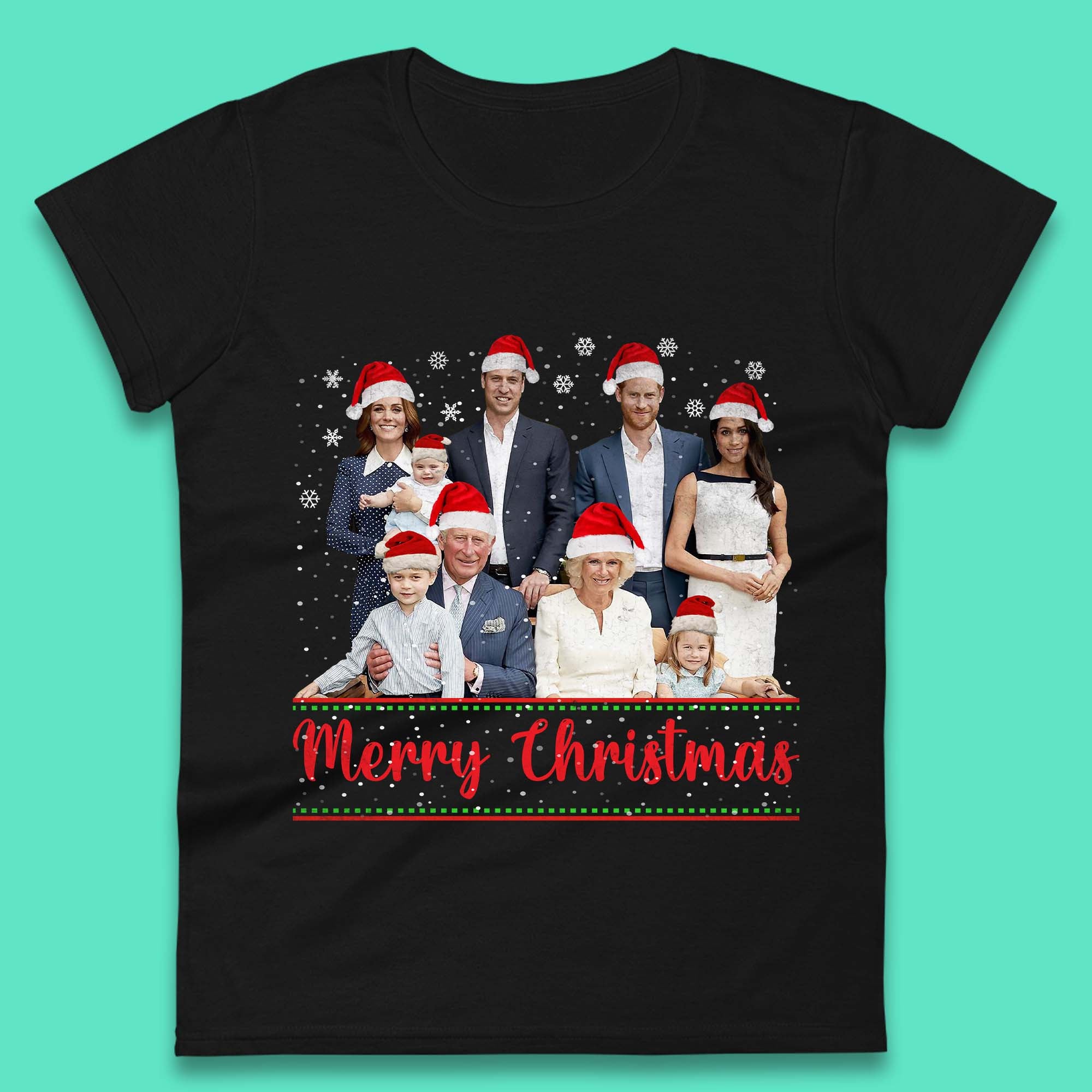 British Royal Family Succession Christmas Womens T-Shirt Mens Tops Tees Unisex L