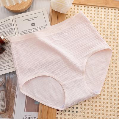 Women's Briefs Large Size Panties High Waisted Underwear Tummy Tuck Jacquard 7A Antibacterial Crotch Traceless Ladies Panties