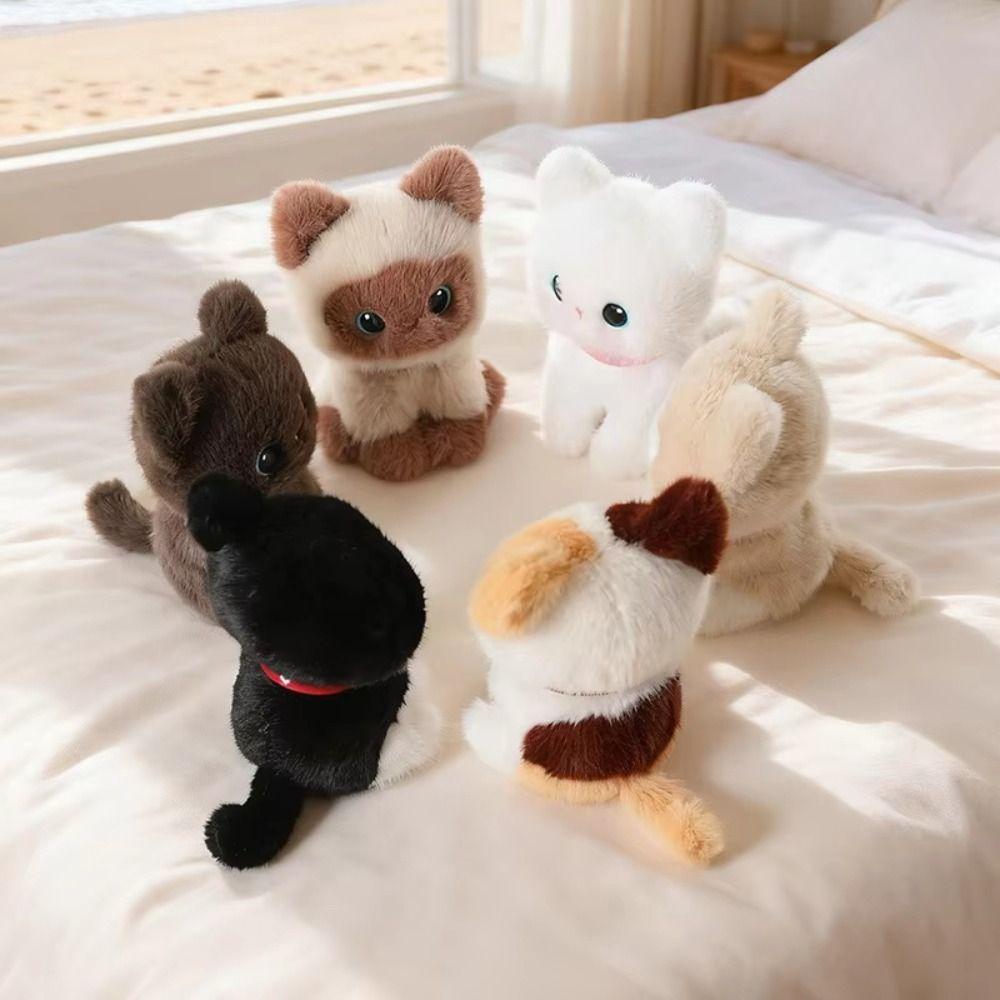 Sitting Pose Kitten Plush Toys Soft Fluffy Stuffed Cat Boys Girls Pet Cat Doll Kids Toy