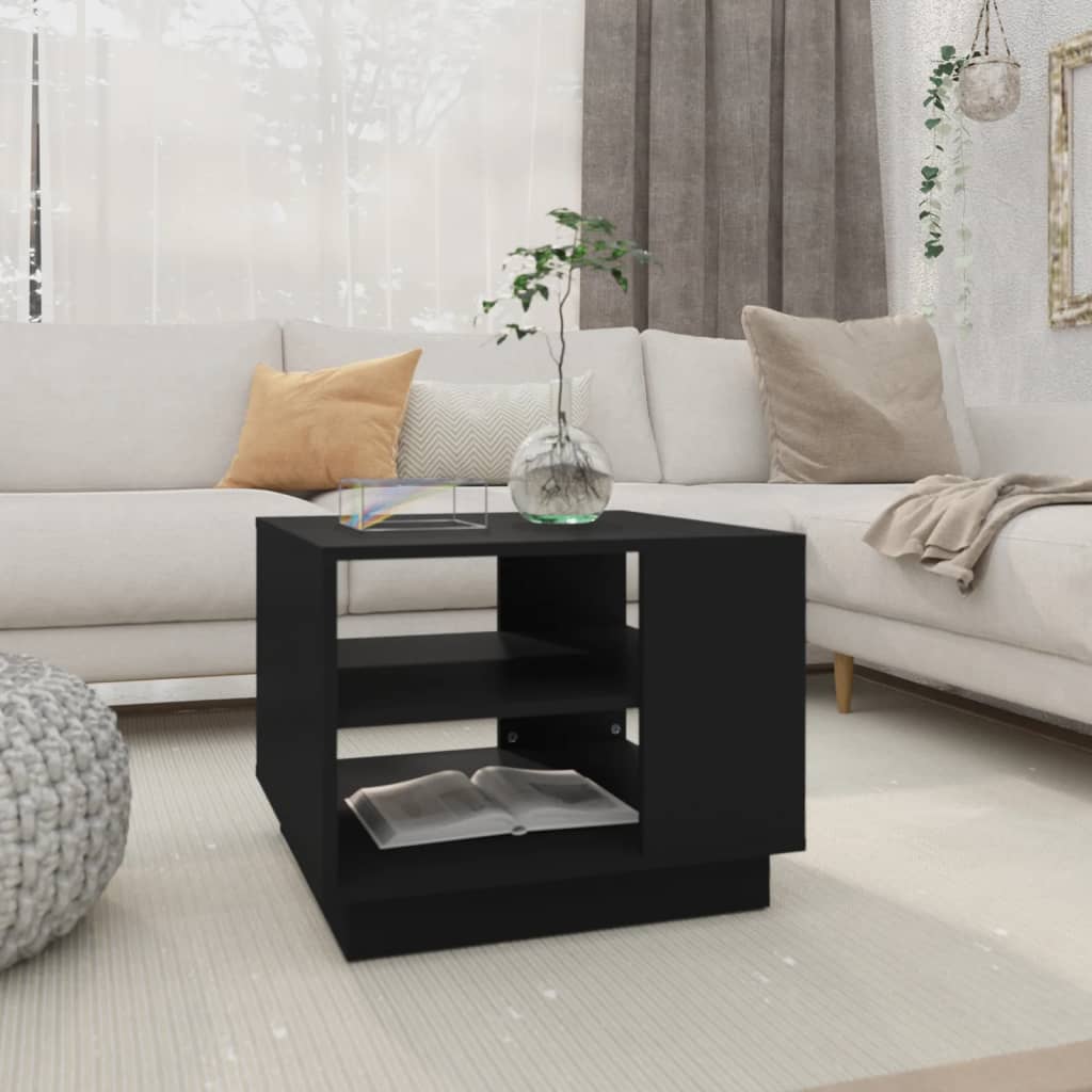  Coffee Table, Black, 55x55x43 Cm, Wood-based Material
