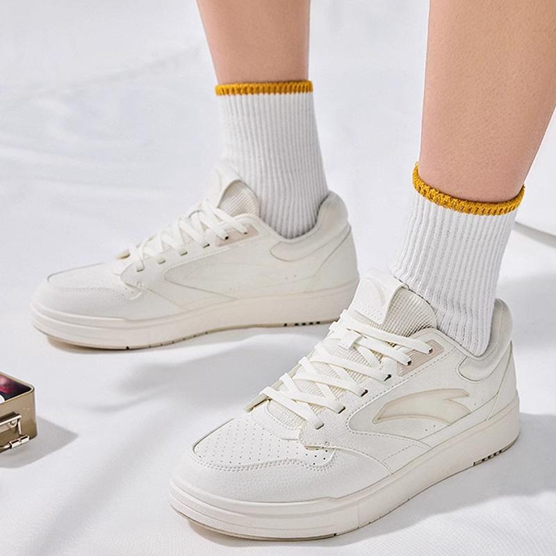 Anta Non-Slip Durable Low-Top Skate Shoes Women Sneakers Ivory-White 122328018-1