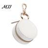 Zippered Jewelry Storage Bag Portable Box Keychain, PU Leather Travel Organizer Case, Soft Compact Accessory Velvet Lining Secure Zipper Closure