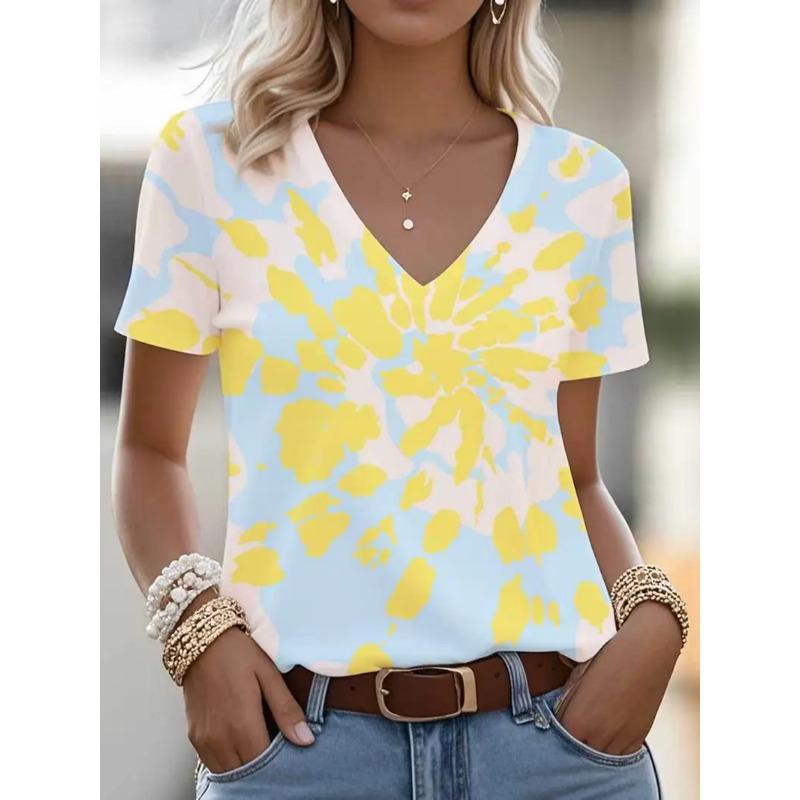 3D printed V-neck T-shirt for women