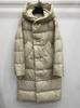 Autumn and winter new Jiangnan series high-end popular wizard hat white duck down jacket women's long coat tide