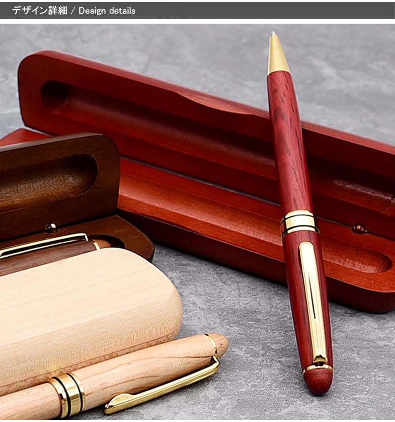 Ducale Wooden Ballpoint Pen with Copper Rose GT Barrel, Oil-Based