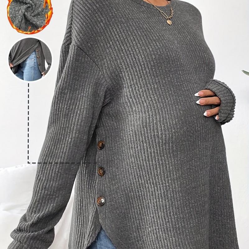 

70378 Crew Neck Long Sleeve European Maternity Sweater XL темно-сірий