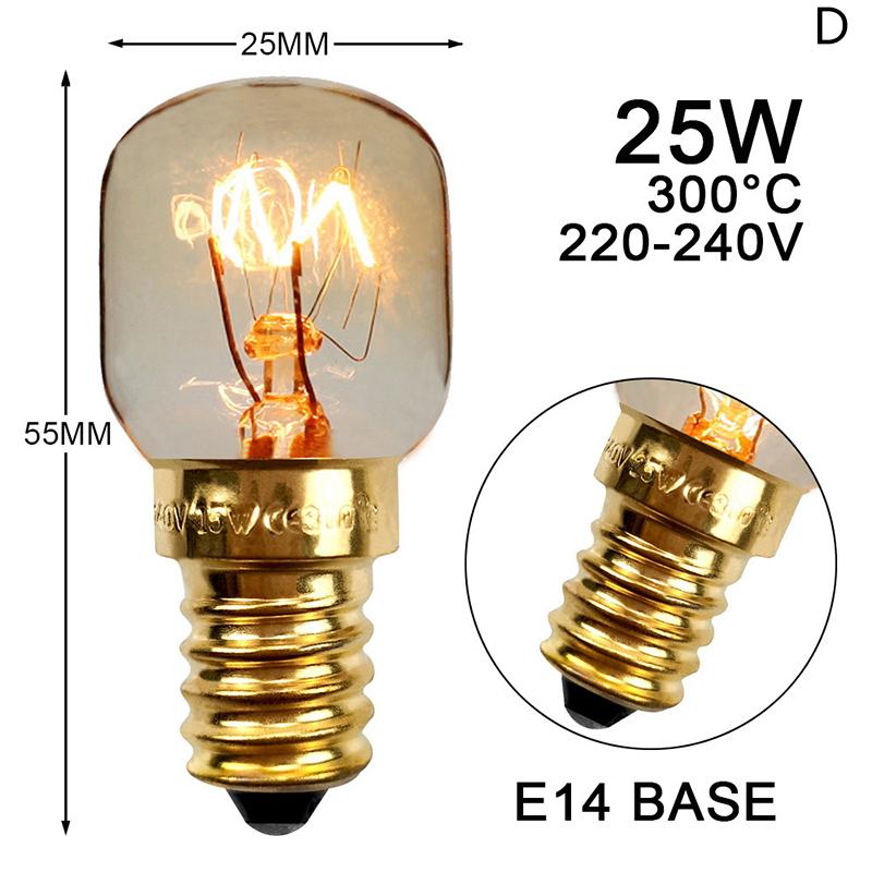 E14 Led Microwave Oven Bulbs 220V 300 Celsius Degree High Temperature Cooker Hood Lamp Salt Lights 15W 25W