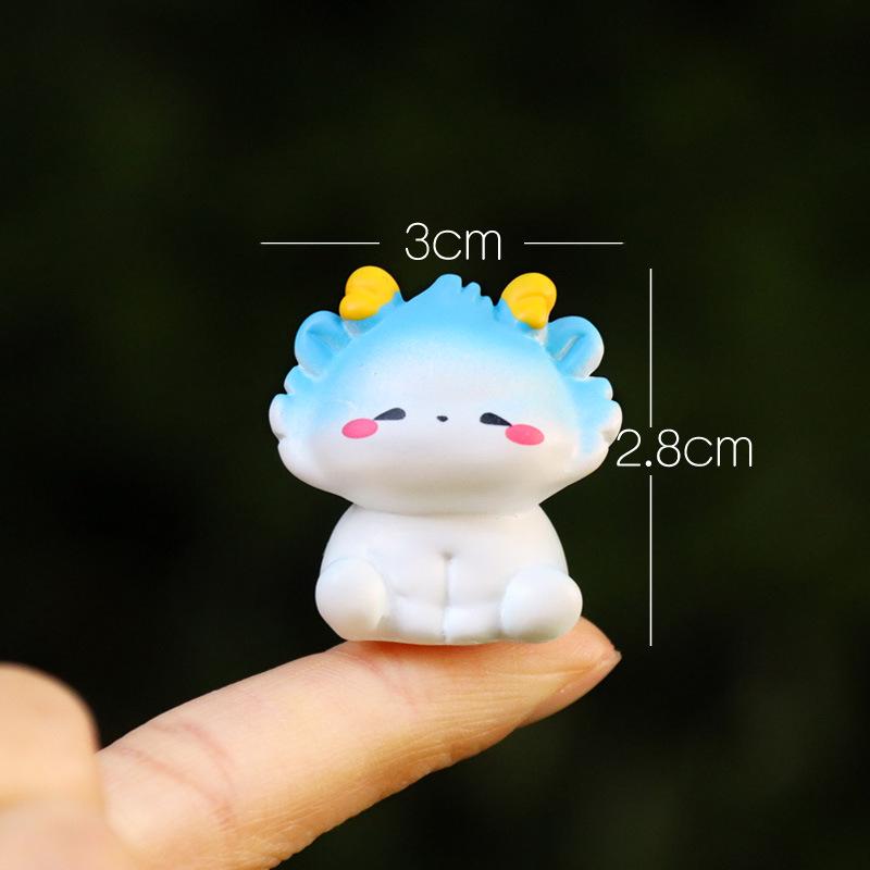 Cartoon Zodiac Animals Resin Figurines: Rat, Ox, Tiger, Rabbit, Dragon, Snake, Horse, Sheep