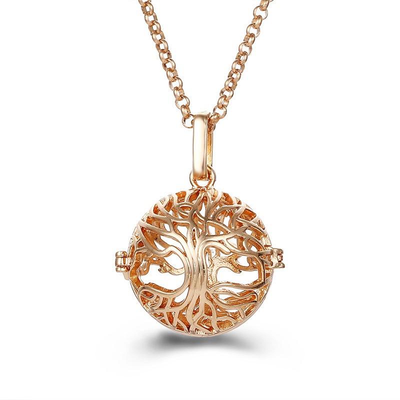 Mexico Chime Two-Color Feather Caller Locket Piano Ball Necklace Essential Oil Diffuser Perfume Musical Pendant New Jewelry
