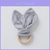 Baby Sleep Aid Plush Toy With Wooden Ring And Bunny Ears For Newborn Comfort
