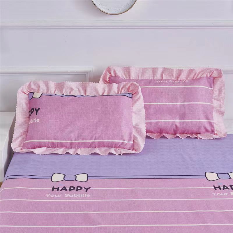 Пара подушек с кружевом 48х74см