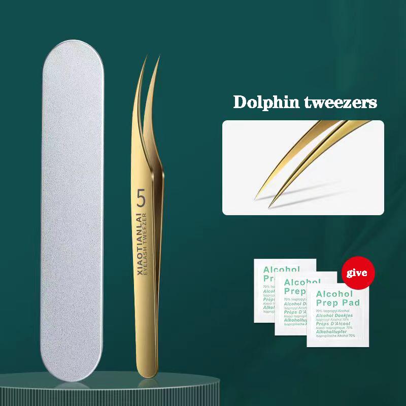 Eyelash forceps grafting and pasting fake eyelash clips, high-precision gold feather clips, specially designed for hairdressers