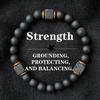 Men's Volcanic Stone Bracelets Cubes Black Agate Jewelry