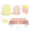Daisy Themed Birthday Party Tableware Disposable Paper Plate Paper Cup Paper Towel Children'S Birthday Party Decoration