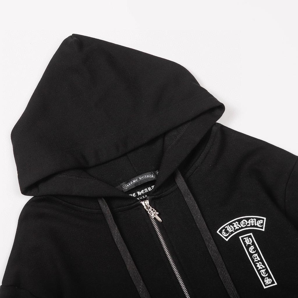 830 CHROME HEARTS 2025 Toamnă și Iarnă Nou Hanorac cu Fermoar cu Glugă cu Logo Stil Clasic Mărimi Mari, Potrivit pentru Purtat în Cuplu