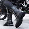 Stivali da Motociclista da Uomo Stivali Western Stivali da Jockey Neri Stile Streetwear Casuale Stivaletti Cool Taglie Forti