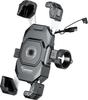 Kaedear Quick Hold II Motorcycle Phone Holder with Qi & USB Charging (KDR-M11AP, IP66, Lock Mechanism, Bar/Mirror Mount)