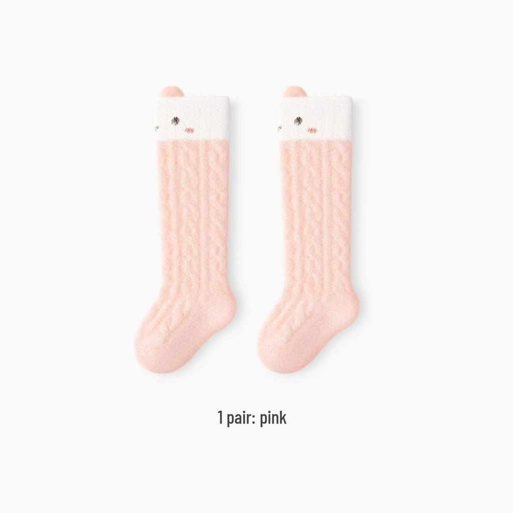 Fleece-Lined Cartoon Baby Over-the-Knee Socks