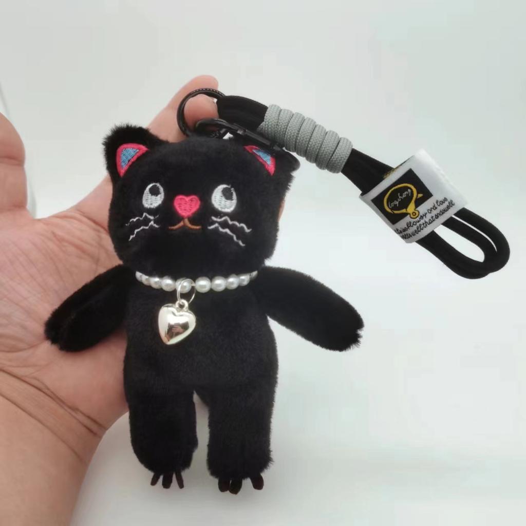 15cm Kawaii Katze Plüsch Schlüsselanhänger Rosa Katze Plüsch Anhänger Tiere Puppe Schlüsselanhänger Auto Schlüssel Dekorationen Puppen Mädchen Frauen Tasche Zubehör