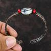 Dendritenopal Armreif Rote Korallenperlen Armspange Kupferdraht gewickelter Schmuck Verstellbarer Armreif Draht gewickelter Armreif Edelsteinschmuck