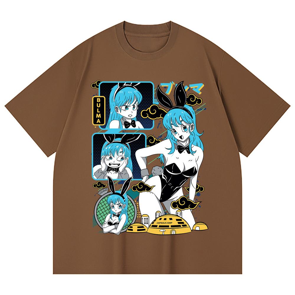 230 Gsm 100% Cotton Dragon Ball V9 Bulma Print Unisex Heavy Cotton T Shirt