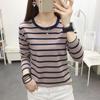 2024 Spring/Autumn Women's Striped Long Sleeve Loose Fit Korean Style Top