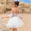 European and American Light Wedding Dress 2025 Foreign Trade Suspender Evening Dress Elegant and Sexy Off-the-shoulder Dress White Dinner Dress