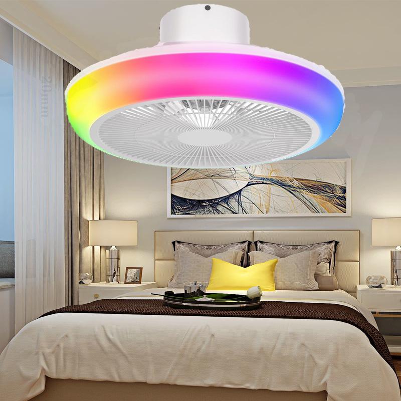 Silent Ceiling Fan Light with Integrated Remote for Bedroom or Living Room