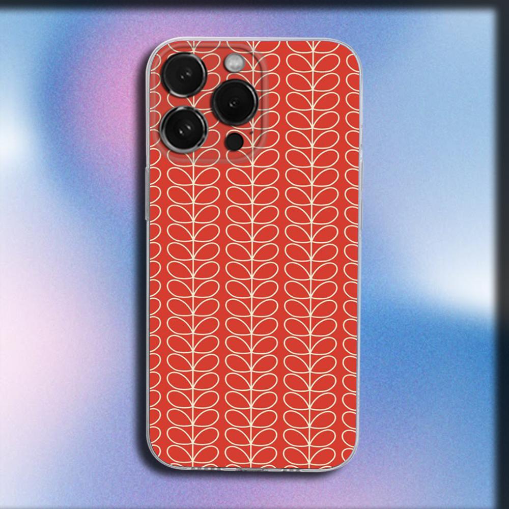 Multi Stem Orla Kiely Folio Phone Case For iPhone 16,15,14,13,12,11 Plus,Pro,Max,XR,XS,X,Plus,SE,Mini Transparent Soft Cover