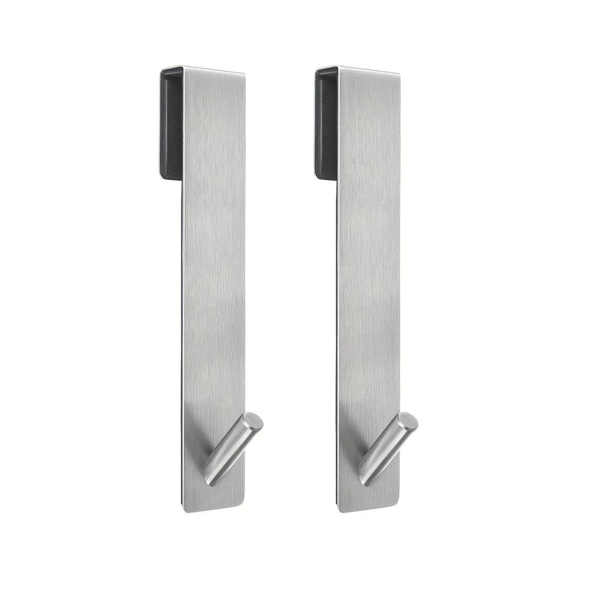 2pcs Stainless Steel Over Glass Door Shower Door Back Shower S-Shape Towel Hooks Bathroom Bathrobe Hanger Holder Rack