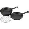 Wahei Freiz Iron Skillet Camping Heavy's Combo Set 15cm IH Compatible with Smoking Amine HR-7967