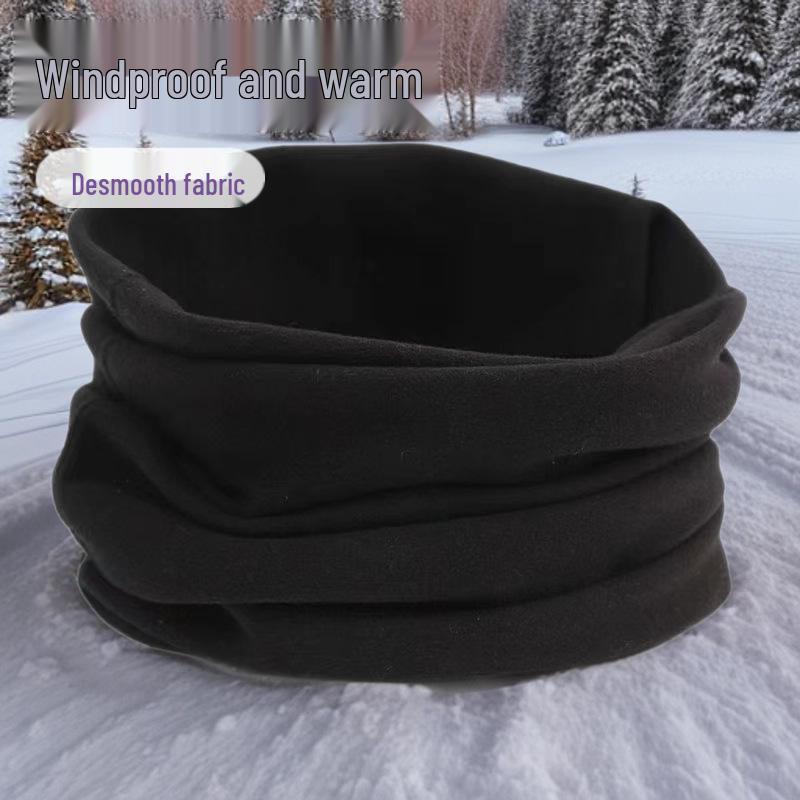 Unisex Winter Fleece-Lined Neck Protector: Thick Warm Cervical Dickey for Cycling, Double-Sided Velvet Scarf