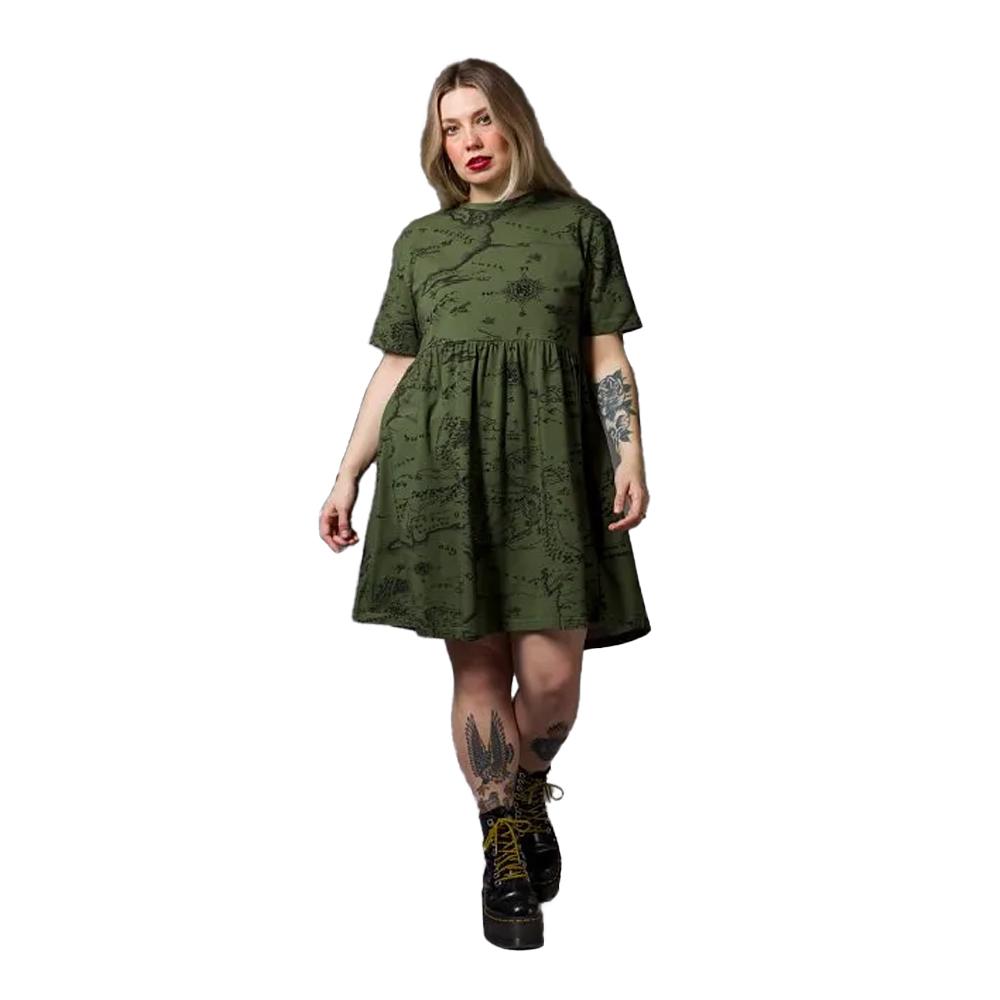 The Lord Of The Rings Womens/Ladies Map Smock Dress