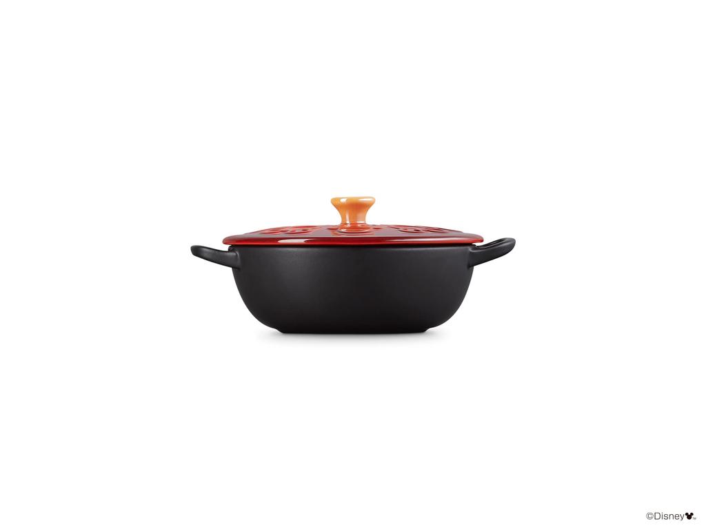 Le Creuset Disney Mickey Mouse Mini Cherry Red and Matte Black Japanese Marmite, [Official Product]