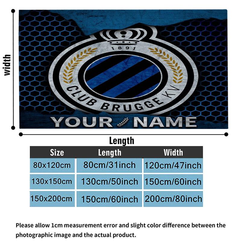 1PC Club Brugge KV Custom Name Patterned Flannel Blanket Suitable For All Seasons for Home Decor Warmth and Comfort Gifts Holiday Present
