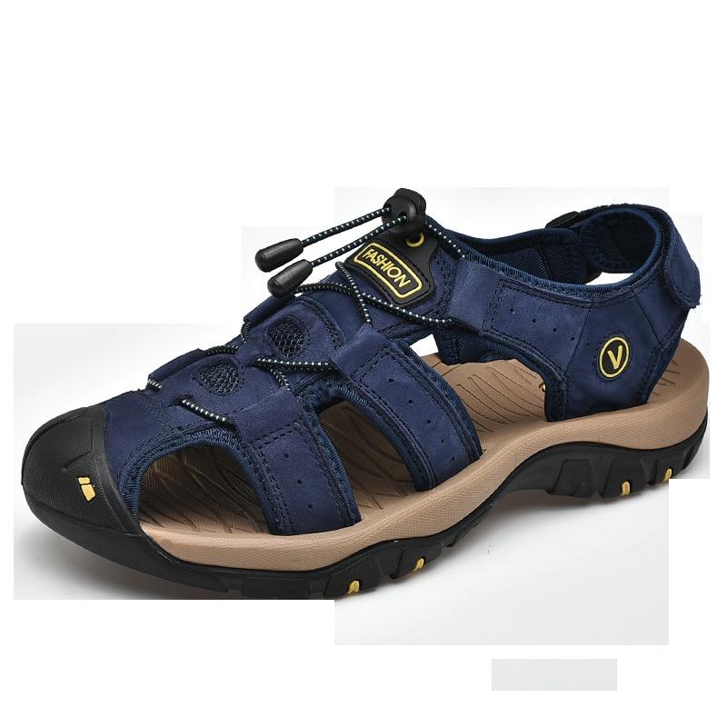 Genuine Leather Men Shoes Summer New Large Size Men 'S Sandals Men Sandals Fashion Sandals Slippers Big Size
