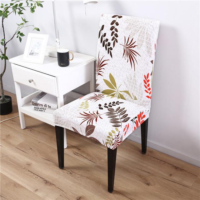 Printed Dining Chair Case Spandex Elastic Chair Slipcover Case Stretch Seat Covers For Wedding Hotel Banquet Home Use Dining Room