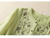 2025 Women's Retro Linen Shirt: Elegant Stand Collar, Single-Breasted, Embroidered Design