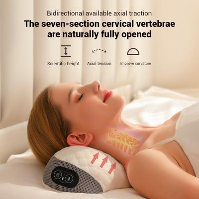 Multi Functional Electric Cervical Massage Pillow Vibration Hot Compress Cervical Massage Waist Traction Stretching Massager